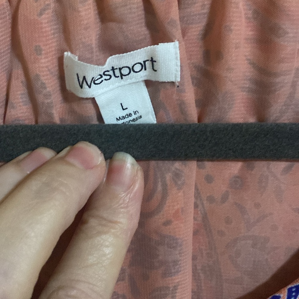 Westport beautiful blouse Large coral blue and reds - Picture 2 of 7